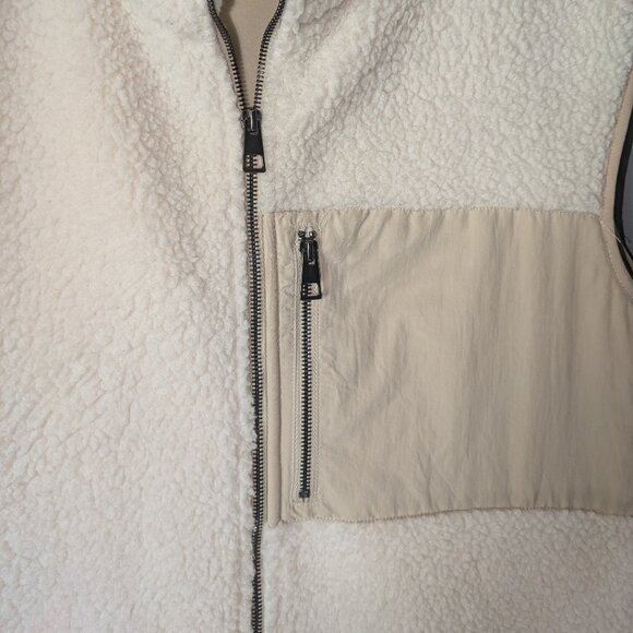 SMOG by New Yorker Men's Cream Fur Soft Fleece Zip Up Vest X-Large - Picture 3 of 11